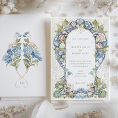 Waterverf Arts & Crafts bruiloft Kaart