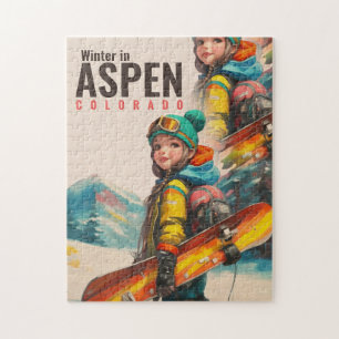 Waterverf Aspen Colorado berg  Meisje Legpuzzel