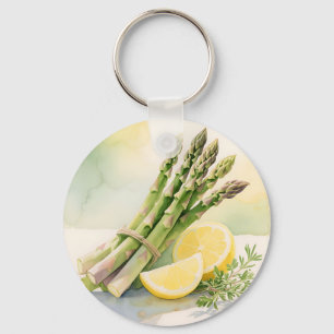 Waterverf Asperge Citroen Sleutelhanger