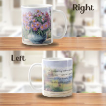 Waterverf Asters en Chickadee Quote