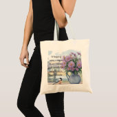 Waterverf Asters en Chickadee Quote Tote Bag (Voorkant (product))