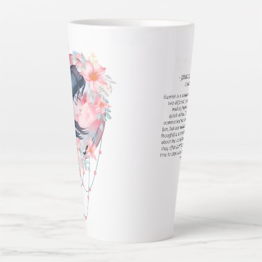 Waterverf Astrologie Zodiab Sign | Monogram Latte Mok (Voorkant)