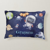 Waterverf Astronaut Galaxy Planet Kinder Accent Kussen (Achterkant)