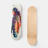 Waterverf Astronaut thema Skateboard (Voorkant)