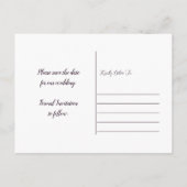 Waterverf aubergine Paarse bloemen opslaan de datu Uitnodiging Briefkaart (Achterkant)