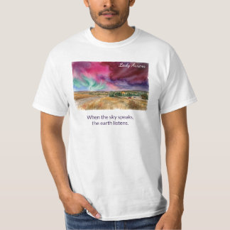Waterverf Aurora Borealis | Alberta Prairie Lands T-shirt