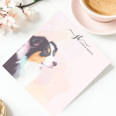 Waterverf Australian Shepherd gepersonaliseerd Notitieblok
