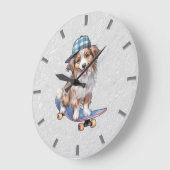 Waterverf Australian Shepherd Wall Clock Grote Klok (Hoek)