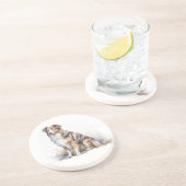 Waterverf Australian Shepherd Zandsteen Onderzetter (Zijkant)