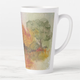 Waterverf Autumn Forest Scene Latte Mok