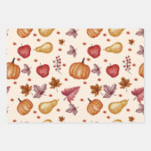Waterverf Autumn herfst blad, pompoen, peren, appe Inpakpapier Vel (Voorkant 2)