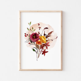 Waterverf Autumn Wildflower Poster