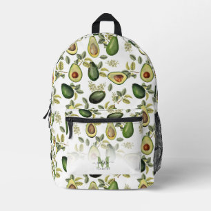 Waterverf Avocado Botanische Patroon Monogrammed Bedrukte Rugzak