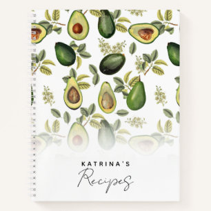 Waterverf Avocado Botanische Patroon Recept Notitieboek