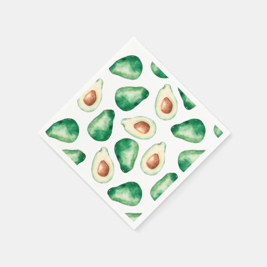 Waterverf Avocado Pattern Birthday Party Servet (Hoek)