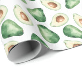Waterverf Avocado Pattern Cadeaupapier (Rol Hoek)