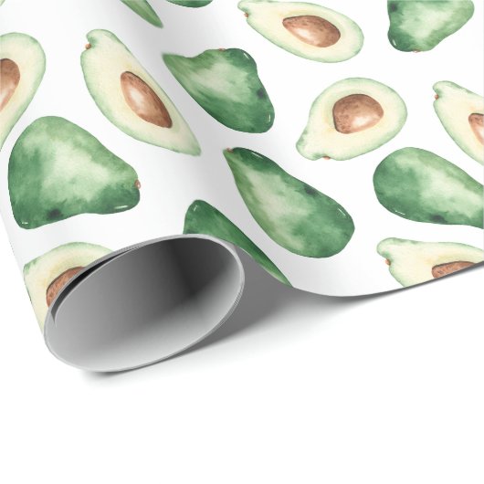 Waterverf Avocado Pattern Cadeaupapier (Rol Hoek)