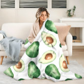 Waterverf Avocado Pattern Fleece Deken