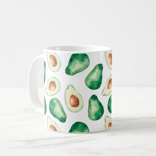 Waterverf Avocado Pattern Koffiemok (Voorkant links)