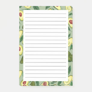 Waterverf Avocado Pattern Post-it Notes