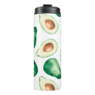 Waterverf Avocado Pattern Thermosbeker