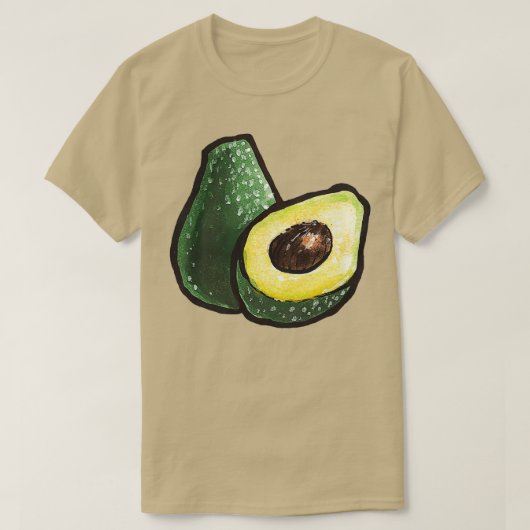 waterverf avocados t-shirt (Design voorkant)