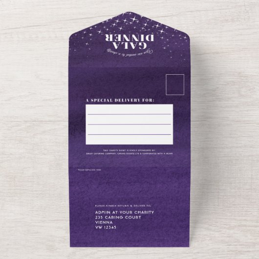 Waterverf avond " sterry sky gala diner " all in one uitnodiging (Buitenkant)