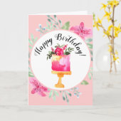 Waterverf Azalea Floral Birthday Kaart (Gele Bloem)