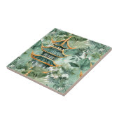 Waterverf Aziatische Pagode in Verdant Landschap ( Tegeltje (Zijkant)