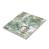 Waterverf Aziatische Pagode in Verdant Landschap ( Tegeltje (Zijkant)
