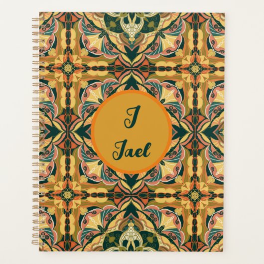 Waterverf Azulejo Spaans gepersonaliseerde Tegel Planner (Voorkant)