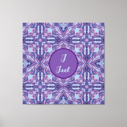 Waterverf Azulejo Violet Spaans Gepersonaliseerd Canvas Afdruk (Voorkant)
