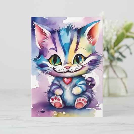 Waterverf Baby Alice in Wonderland Wenskaart Feestdagenkaart (Staand voorkant)