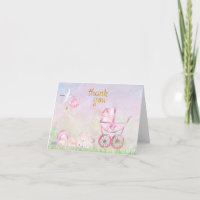 Waterverf Baby Dank u kaart voor Baby shower