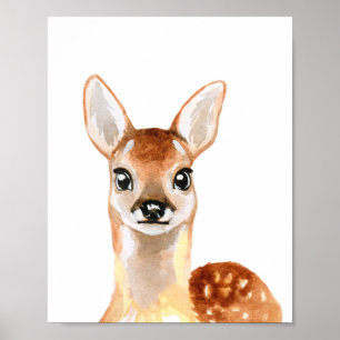 Waterverf Baby Deer Schattig verpleeghuis kinderde Poster