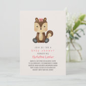 Waterverf Baby eekhoorn Cute Whimsical Baby Girl Kaart (Staand voorkant)