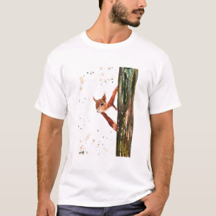 Waterverf baby eekhoorntjesdier t-shirt