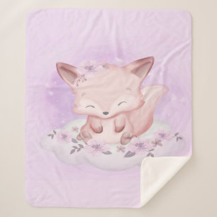 Waterverf Baby Fox Lovers   Cadeau voor Baby Sherpa Deken