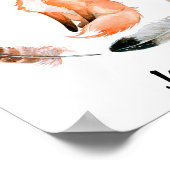 Waterverf Baby Fox Nursery Child Personalized Poster (Hoek)