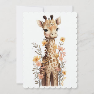 Waterverf Baby Giraffe Baby shower Kaart
