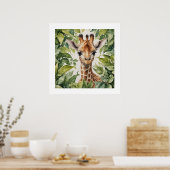 Waterverf Baby Giraffe Poster (Keuken)