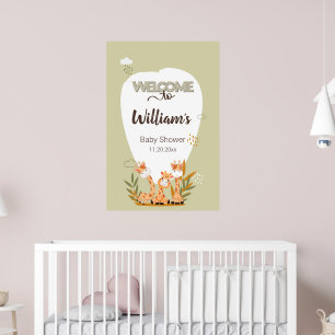 Waterverf Baby Giraffe, Welkom bij Baby shower Poster