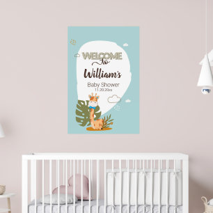 Waterverf Baby Giraffe, Welkom bij Baby shower Poster
