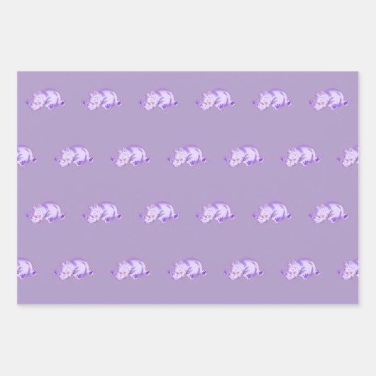 Waterverf Baby Hippo Inpakpapier Vel (Voorkant 3)