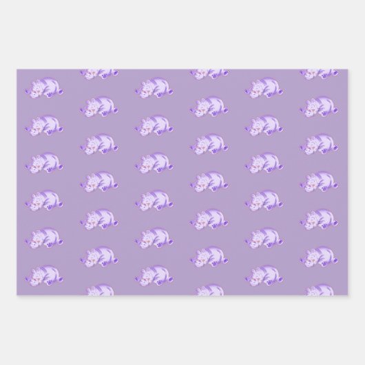 Waterverf Baby Hippo Inpakpapier Vel (Voorkant 2)