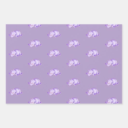 Waterverf Baby Hippo Inpakpapier Vel (Voorkant)