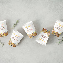 Waterverf baby in aanbouw baby shower papieren bekers