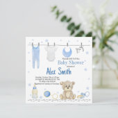 Waterverf baby jongen kaart (Staand voorkant)