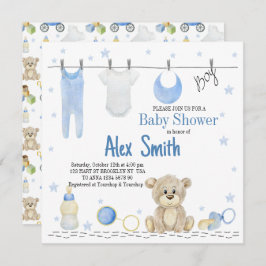 Waterverf baby jongen kaart