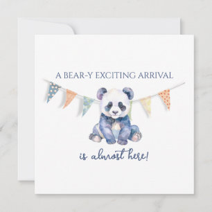 Waterverf baby panda bunting flags Baby shower Kaart
